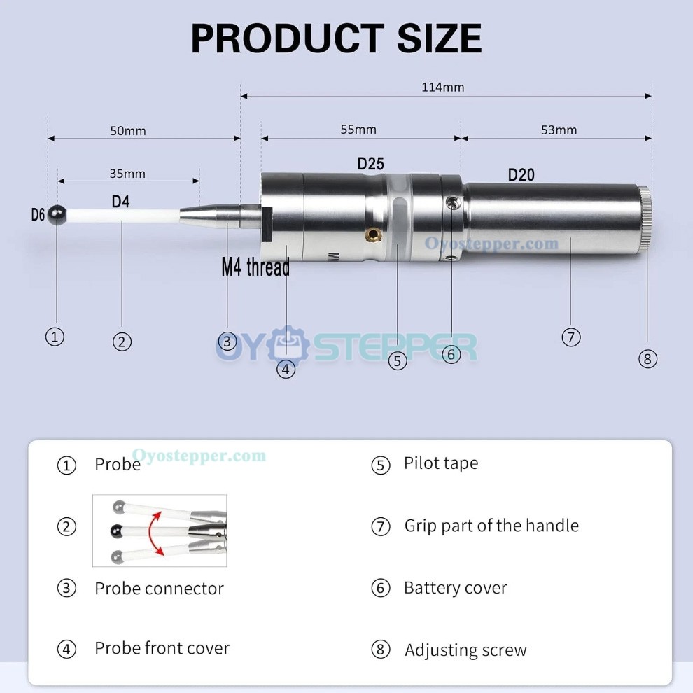MMP25 3D Edge Finder Touch Probe Trigger with Ceramic Probe Accuracy 0.001mm